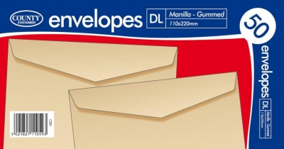 County Envelopes – Manilla DL Gummed