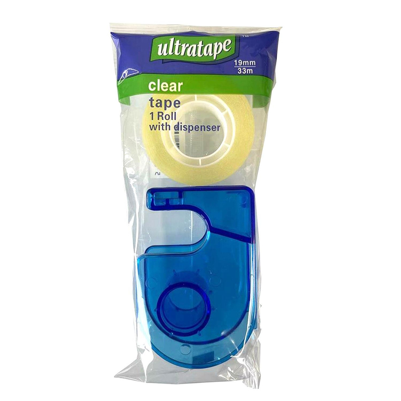 Ultratape Clear Tape 19mm x 33m on Dispenser